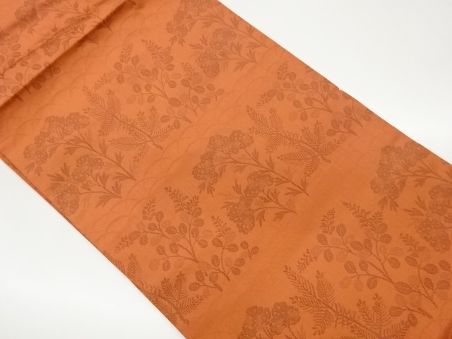 JAPANESE NAGOYA OBI / WOVEN AUTUMN FLOWERS